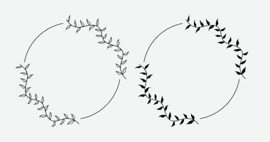 Hand drawn spring wreath isolated on white background. Doodle style. Floral frame. vector
