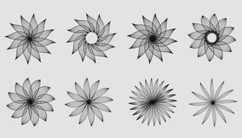 Abstract mandala pattern botanical collection blend. illustration. vector