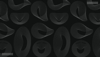 Modern abstract blend line circle on black background. vector