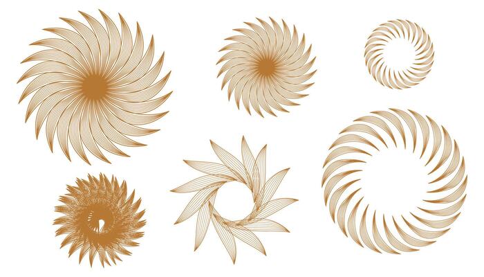Abstract brown botanical mandala pattern. illustration.
