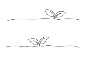 Growing Sprout One Continuous Line Art collection . Illustration vector