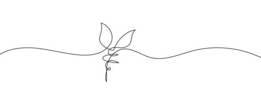 Sprouting Seed One Line Art. Illustration vector