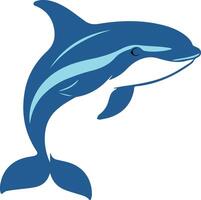 a dolphin with a blue tail and white fins vector