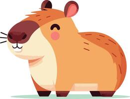 A digital illustration of a capybara sitting down with a relaxed expression, drawn in a fun and friendly cartoon style. vector