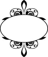 Elegant Swirl Line Art Border in Black for Design Use vector