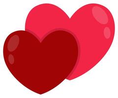 Red heart flat design icon isolated on white background. vector