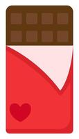 Flat icon of milk chocolate bar isolated on white background. vector
