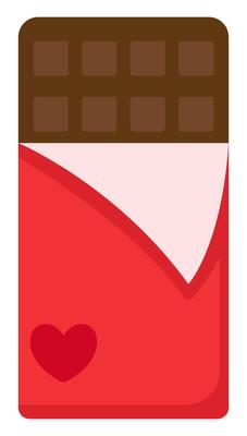 Flat icon of milk chocolate bar isolated on white background.