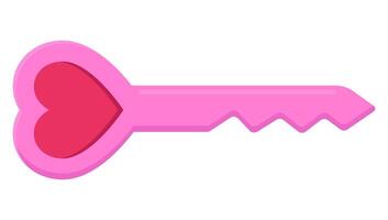 Love key flat icon isolated on white background. vector
