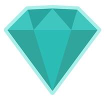 Flat illustration of diamond icon isolated on white background. vector