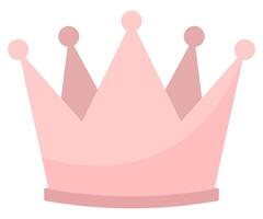 Flat icon of a pink princess crown isolated on white background. vector