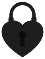Locked heart shaped padlock icon isolated on white background. vector