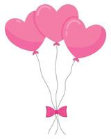 Flat icon of valentine balloons isolated on white background vector