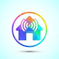 Smart house icon design, Smart home technology and automation, low poly vector