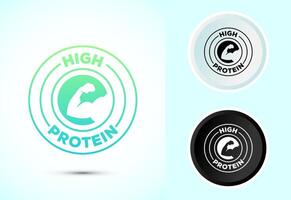 High protein icon design illustration, High protein label design for packaging, healthy eating badge vector