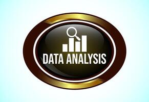Data analysis button. Market research, analytic icon. Suitable for mobile app, and website UI design. vector