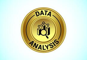 Data analysis button design illustration. Market research, analytic icon. Suitable for mobile app vector
