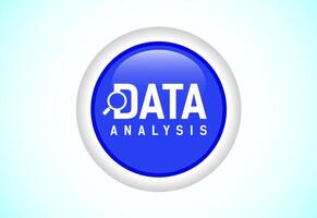 Data analysis button illustration. Market research, analytic icon design. Suitable for mobile app, and website UI design. vector