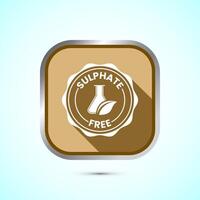 Sulfate free icon design illustration. No sulphate badge label for product warranty, Gold shadow button design vector