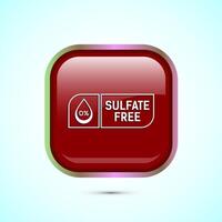 Sulfate free icon design illustration. label for product warranty, Red color square button design vector