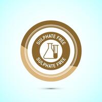 Sulfate free icon design illustration. No sulphate badge label for product warranty, Gold color button design vector