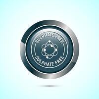 Sulfate free icon design illustration. No sulphate badge label for product warranty, Gray color round button design vector