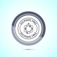 Sulfate free icon design illustration. No sulphate badge label for product warranty, Gray color button design vector