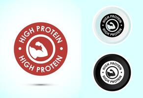 High protein icon design illustration, High protein label design for packaging vector