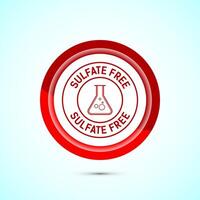 Sulfate free icon design illustration. No sulphate badge label for product warranty, Red color button design vector