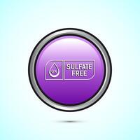 Sulfate free icon design illustration. No sulphate badge label for product warranty, Pink color round button design vector