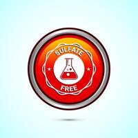 Sulfate free icon design illustration. No sulphate badge label for product warranty, Orange color round button design vector
