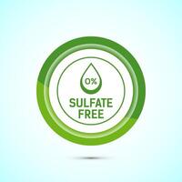 Sulfate free icon design illustration. No sulphate badge label for product warranty, Green color button design vector
