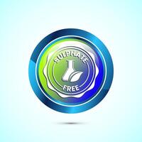 Sulfate free icon design illustration. No sulphate badge label for product warranty, Glossy round button design vector