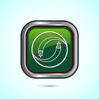 Fiber optic cable icon design illustration. Electric wire sign, digital internet, Green color square button design vector