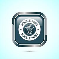 Earn x2 double point icon design illustration. Earn x2 sign symbol for promotion, Gray color square button design vector