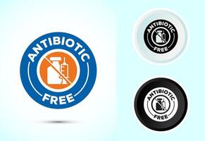 Antibiotic free icon design illustration, No antibiotic label. healthy, natural vector