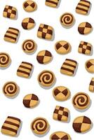Various types of cake shapes issolated on white vector