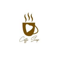 A vintage coffee logo with a classic emblem design featuring a steaming cup icon and retro typography vector