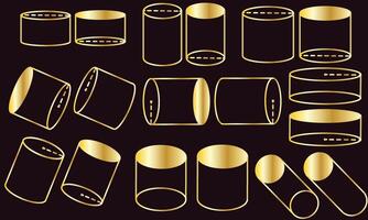 Golden Cylinder set for math exercises vector