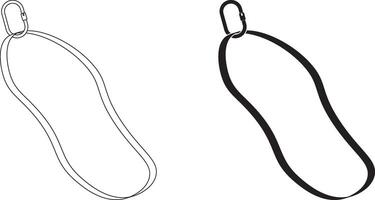 sling with carabiner icon set vector