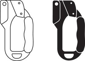 outline silhouette Ascender climbing icon set vector