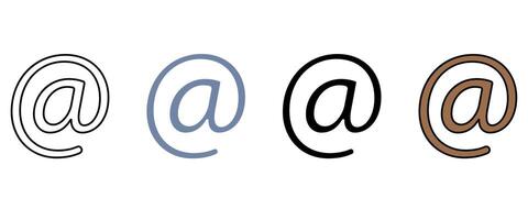 at sign concept line icon. Simple element illustration. at sign concept outline symbol design. vector
