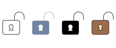 unlock concept line icon.. Simple element illustration. unlock concept outline symbol design. vector