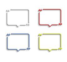 Set of speech bubble templates communication quote frames design. vector