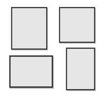 Photo frames collection . Empty black photo frame mockup. vector