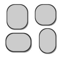 Set of frames mockup. Rounded photo frames set. vector