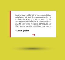 Quote frame box blank template, minimal design box banner vector