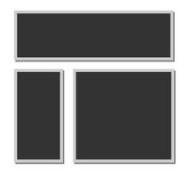 Empty white photo frame, set photo card frame mockup vector