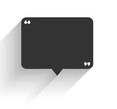 Black bubble speech quote or message box template design vector