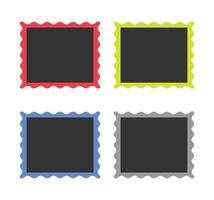 Blank stamps photo frames set design. Photo card frame mockup vector